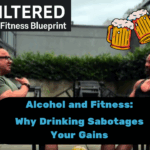 Person in workout clothes holding a weight while refusing a beer, symbolising the decision to avoid alcohol to support muscle growth and recovery