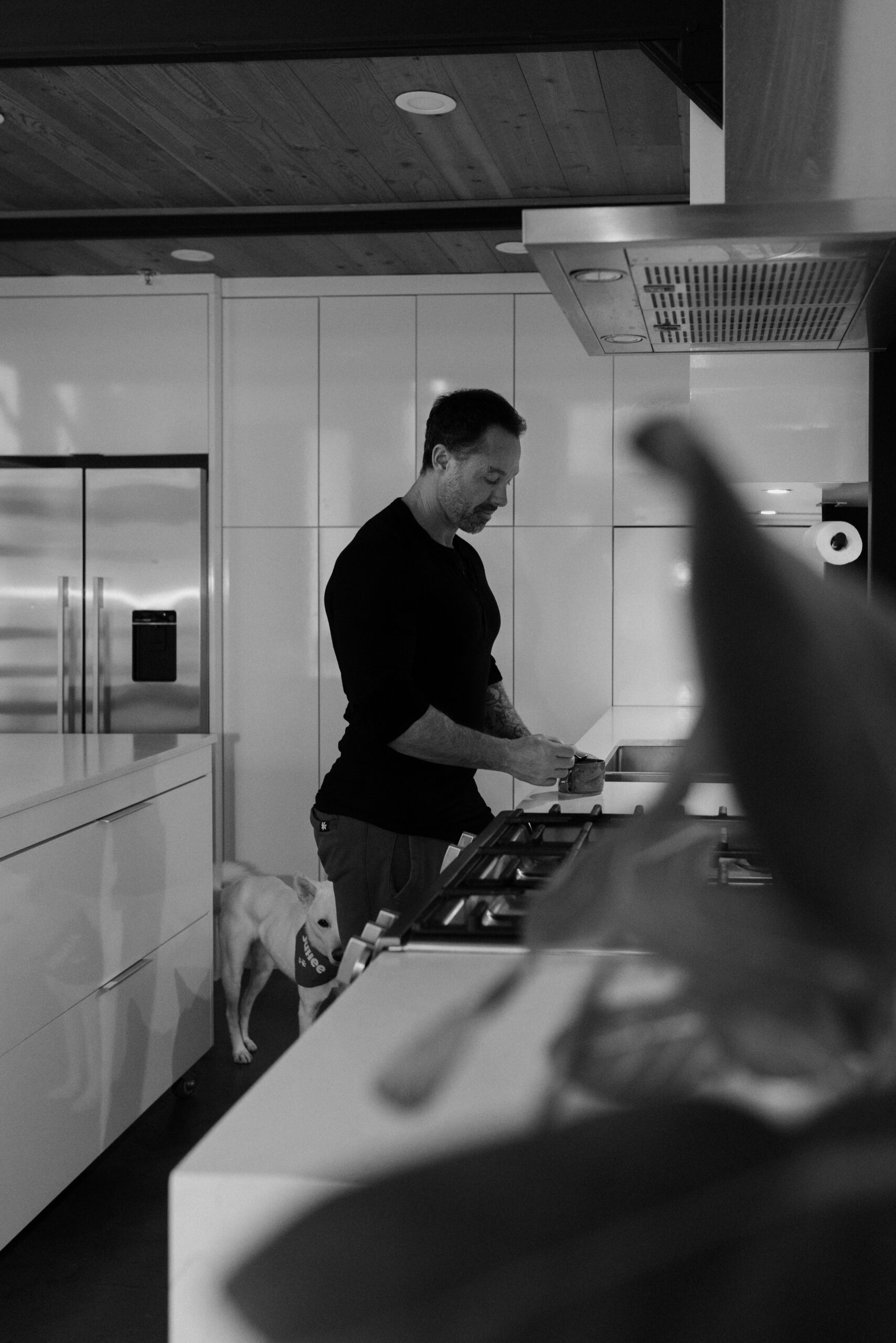 David Turnbull cooking at home with Juhee nearby