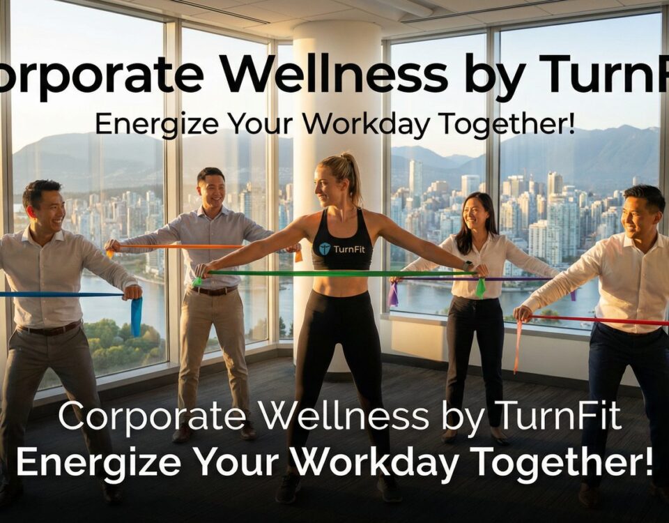 TurnFit trainer leading resistance band training Vancouver office