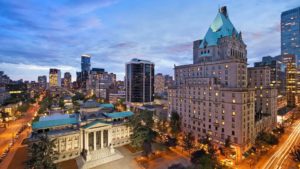 Exterior view of the Fairmont hotel vancouver