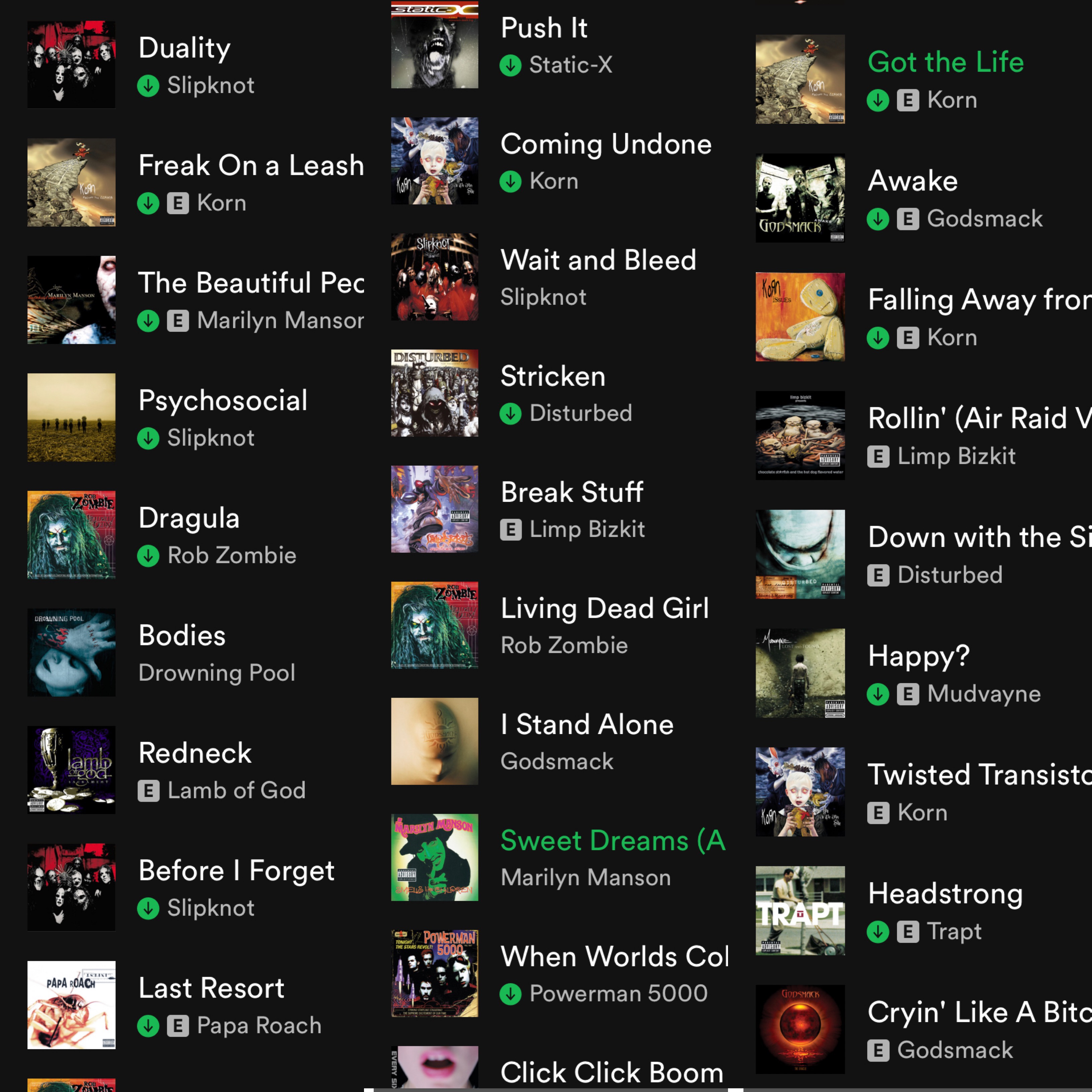 TurnFit Personal Trainers 90s - 2000s rock / Metal Workout Playlist 