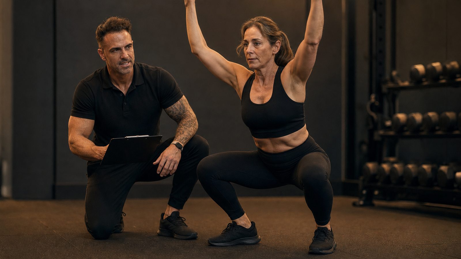 Kitsilano fitness coach demonstrating a movement screen assessment