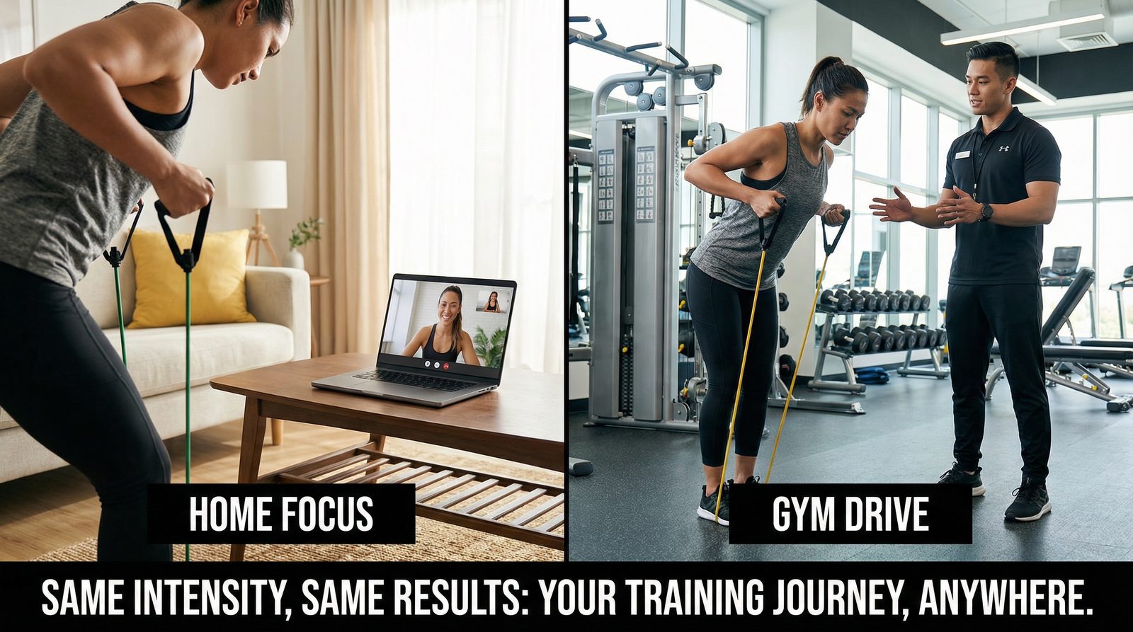 Online personal training vs in-person training comparison showing equal results — peer-reviewed research confirms equivalent outcomes