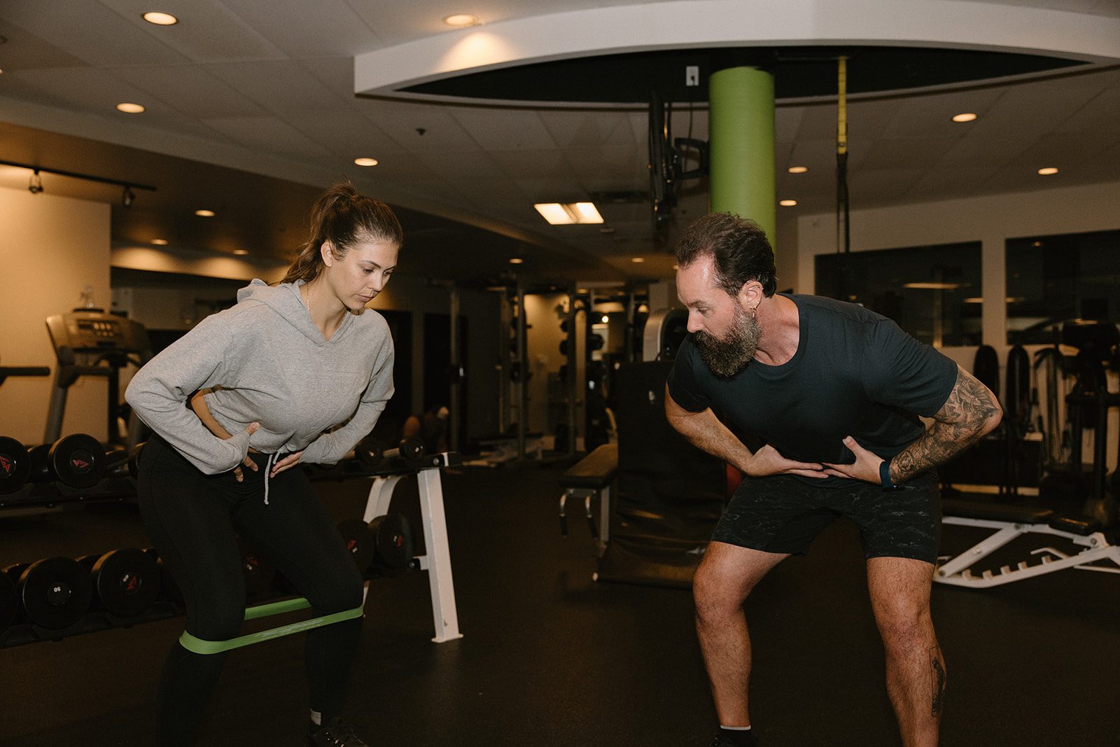 Dumbbells and healthy food